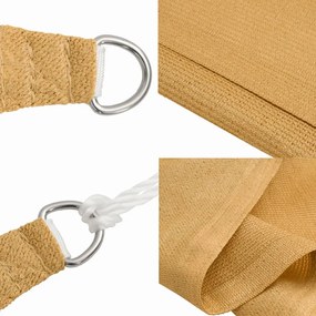 homokszínű négyszögletű HDPE napvitorla 160 g/m² 2x4,5 m