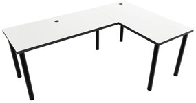 LOOK N sarok számítógépasztal, 160/110x73-76x50, fehér/fekete, jobb