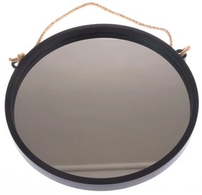 Műanyag akasztótükör Embellir fekete, átmérő 48 cm, 48 cm átmérőjű