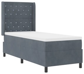 Boxspring Ágy Matraccal Sötétszürke 80x200 cm Bársonyos