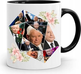 Bögre Fekete Vicces Pis Jaroslaw Kaczynski nyomott mintával