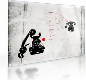 Kép - Telefon rajza Banksy stílusában (üvegen) (70x50 cm)