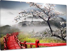 Festmények 120x80 Vörös híd Japánban