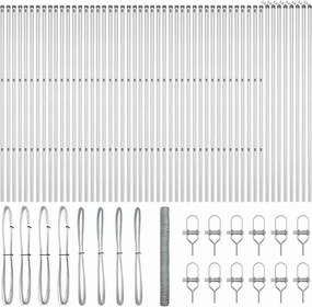vidaXL Kerítésoszlop Ezüst 100 x 1,6 m (36 mm háló) Acél