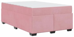 Ágykeret matraccal matracmal Rózsaszín 120 x 200 cm Bársony