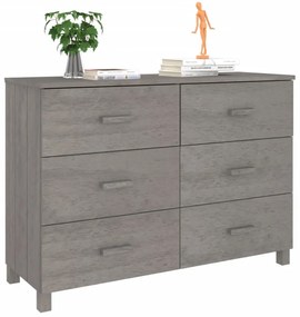 HAMAR világosszürke tömör fenyőfa tálalószekrény 113x40x80 cm