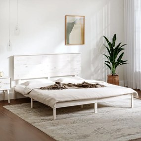 fehér tömör fa ágykeret 150 x 200 cm (5FT King Size)