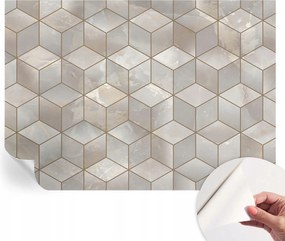 Öntapadós tapéta Fali furnér 3D geometrikus mozaik 312x219 cm