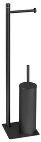 Gedy - Álló WC-kefe toalettpapír-tartóval TRILLY matt fekete