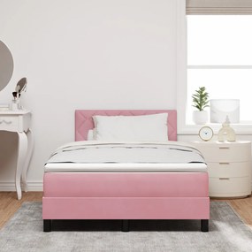 Boxspring Ágy Matrac Különböző Rózsaszín Kicsi Kétszemélyes Bársony