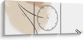 Kép - Fehér absztrakció (órával) (90x30 cm)