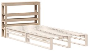 tömör fenyőfa fejtámla polccal 75 cm