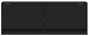 fekete fali TV-szekrény LED-világítással 100x31x35 cm