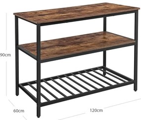 MARGE konyhai polcos állvány barna/fekete