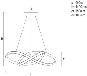 LED dimmelhető kábeles csillár LED/85W/230V 3000-6500K + távirányítóval