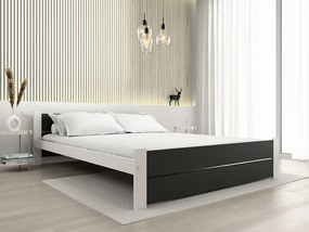 IKAROS DOUBLE ágy 140 x 200 cm, antracit/fehér Matrac: Matrac nélkül, Ágyrács: Ágyrács nélkül