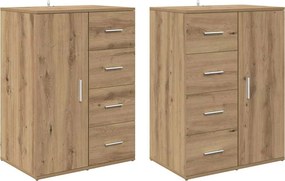 vidaXL Oldalszekrények Corona 2 pcs Artisan tölgy 59 x 39 x 80 cm