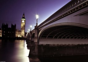 Poszter 29,7x21cm Westminster híd éjszaka, Assaf Frank