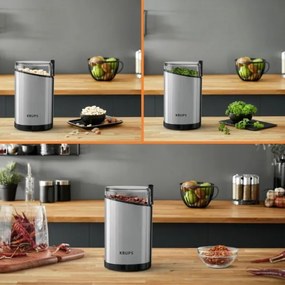 Krups - Elektromos kávébab daráló 85g FAST-TOUCH 200W/230V króm