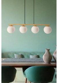 Fehér-natúr színű függőlámpa üveg búrával Carrine – Candellux Lighting