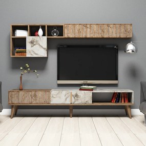 Milan - Walnut, White Marble