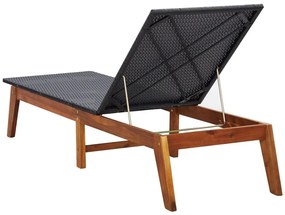 Polyrattan és tömör akácfa napozóágy