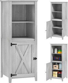 Outsunny Kerti Szekrény Fa, időjárásálló Szerszámtároló 60x60x160cm, Szerszámtároló Ajtóval, Állítható Polcokkal, Zárható Szerszámszekrény, Kerti Szek