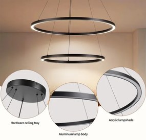 Brilagi - dimmelhető LED kábeles csillár PORTOFINO LED/98W/230V Ø 80 cm fekete + távirányító