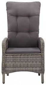vidaXL 5 részes szürke polyrattan kerti bisztrószett