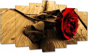 Vászonkép 140x80 Rózsa szépia deszkákon