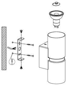 Eglo 95368 - LED Fali lámpa PASSA 2xGU10-LED/4W/230V