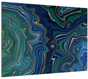 Kép - zöld-kék márvány (üvegen) (70x50 cm)