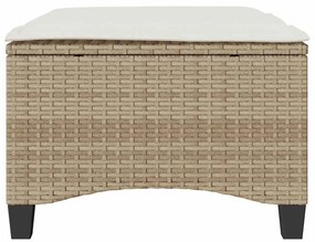 2 db bézs polirattan kerti székek párnákkal 55x55x36 cm
