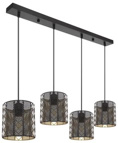 Globo 15450-4H ABINY 4xE27/60W/230V arany-fekete függeszték