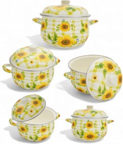 10 db-os zománcozott gáz- és indukciós főzőedény szett