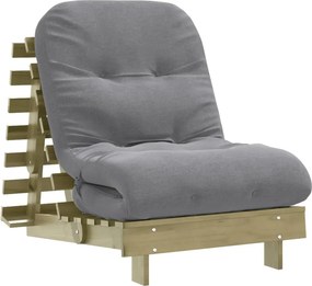vidaXL tömör impregnált fenyőfa futon kanapéágy matraccal 70x206x11 cm