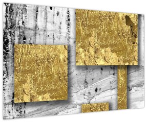 Kép - Arany négyzetek N⁰3 (90x60 cm)