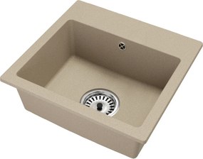 Gránit mosogató szifonnal, bézs, 44,2x41,5, DONYK