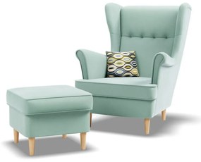 Uszak lábtartó, bársony, kék