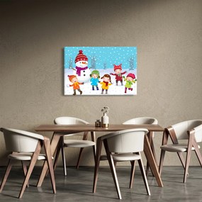Kép - Téli gyerekes mulatságok (90x60 cm)