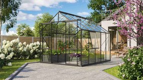 üvegház VITAVIA URANUS 8300 tiszta üveg 3 mm fekete színű LG3561