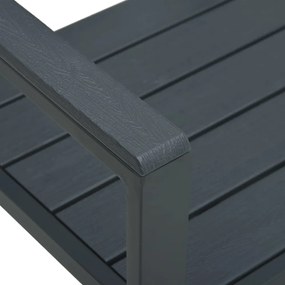 szürke fautánzatú HDPE kerti pad 120 cm