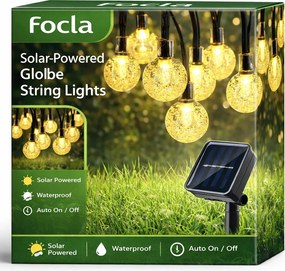 Napelemes Kerti Fényfüzér 50 Led 12 Méter Napelemes Lámpa Erkélyre IP44