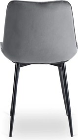 Krzesło CHRIS Szare Welurowe