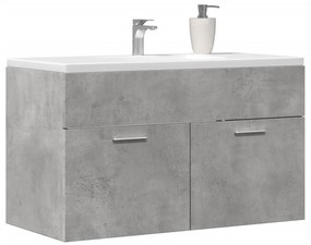 betonszürke szerelt fa mosdószekrény 80 x 38,5 x 46 cm