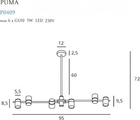 Függeszték Fekete MAXLIGHT P0409