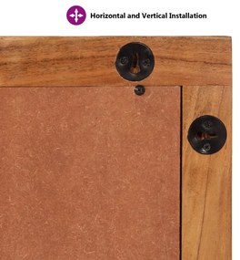 vidaXL tömör akácfa és üveg fürdőszobatükör 50 x 70 x 2,5 cm