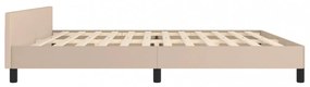 kávészínű ágykeret fejtámlával matrac nélkül 200x200 cm