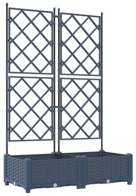 Kertvirágcserép trellissel 2 db Szürke 80x40x125.5 cm