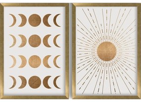 Keretezett poszter 38x53 cm Moon &amp; Sun – Wallity